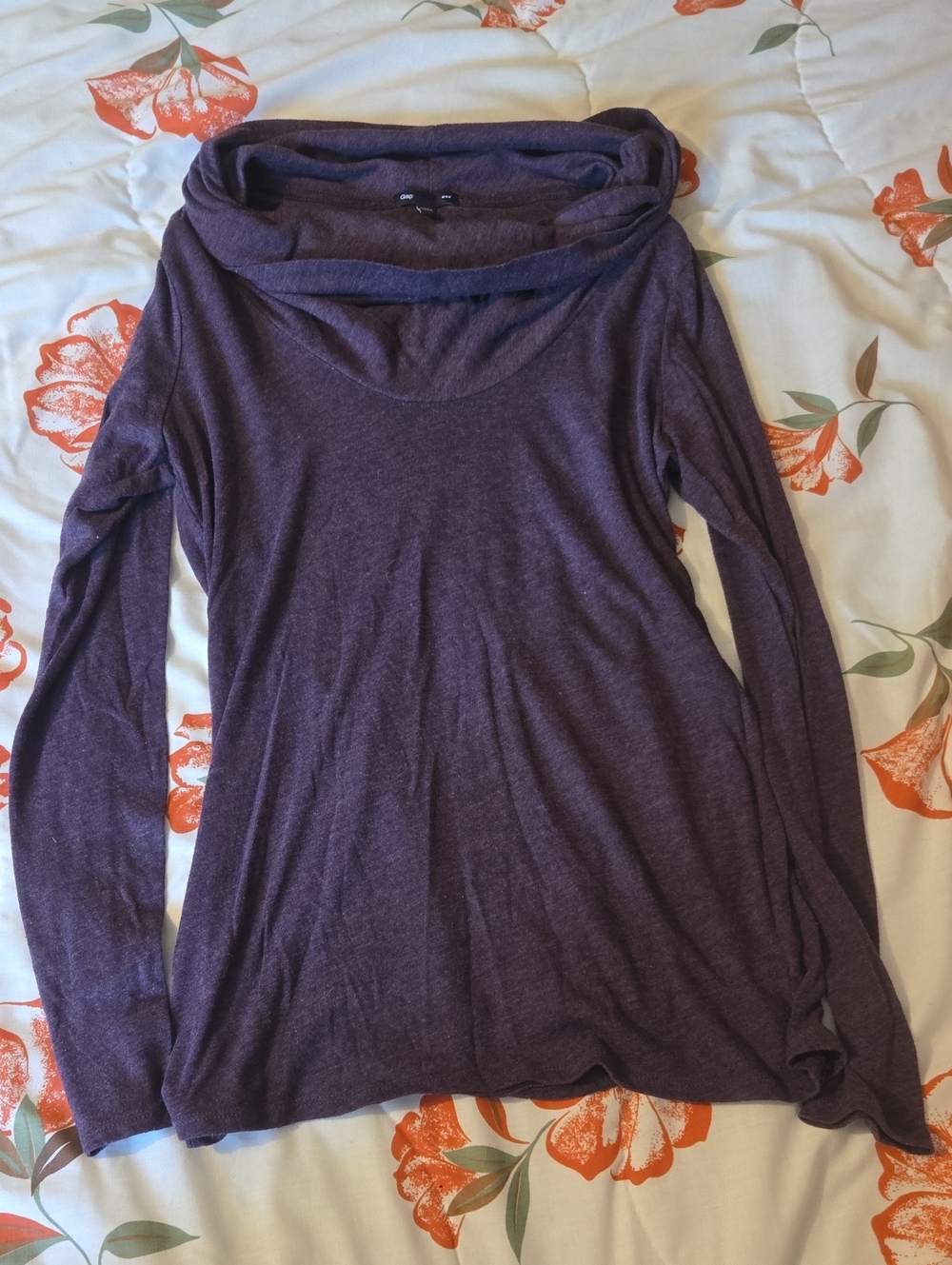 3/$20 GAP Purple Cowl Neck Long Sleeve Top